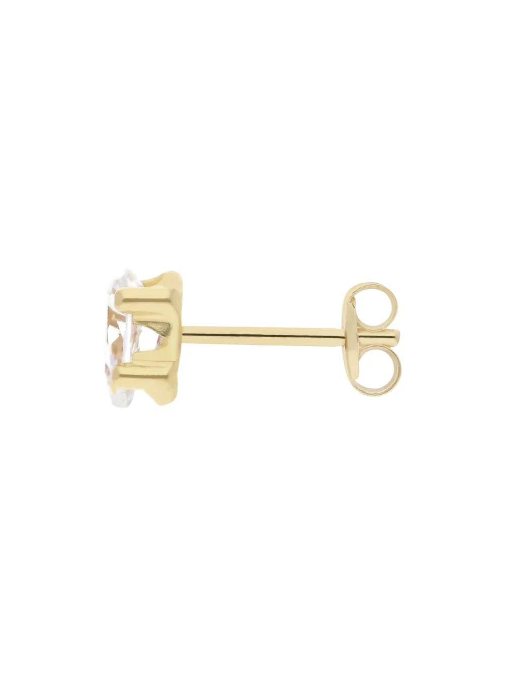 William May 9ct Yellow Gold Pear Shaped Cubic Zirconia Stud Earrings, view 2