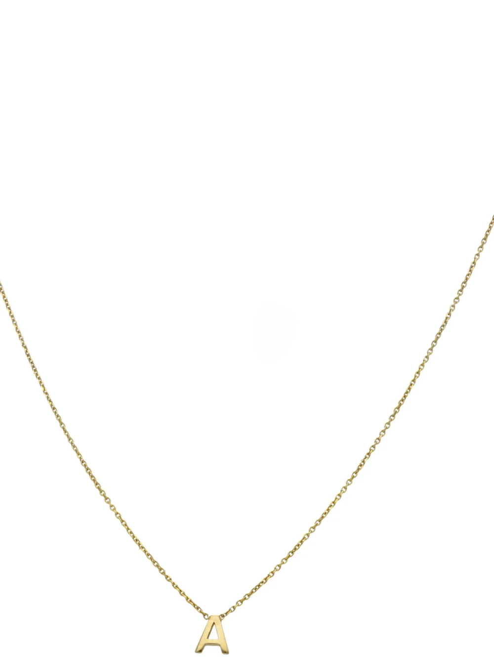 William May 9ct Yellow Gold Petite Initial a 17 Inch Chain Necklace