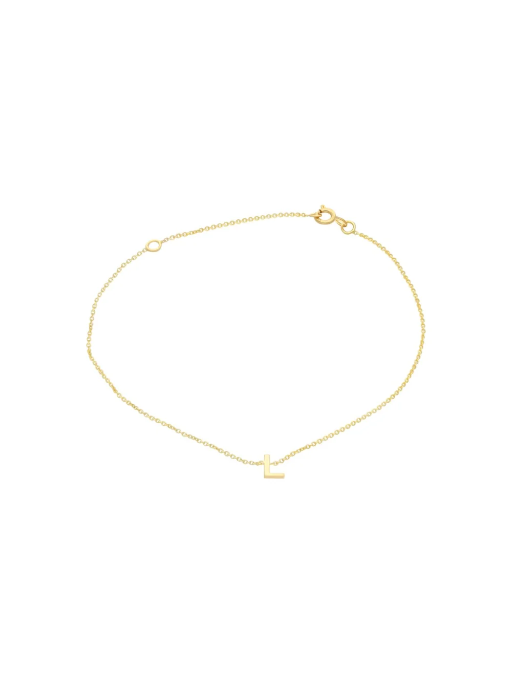William May 9ct Yellow Gold Petite Initial L Ladies Bracelet