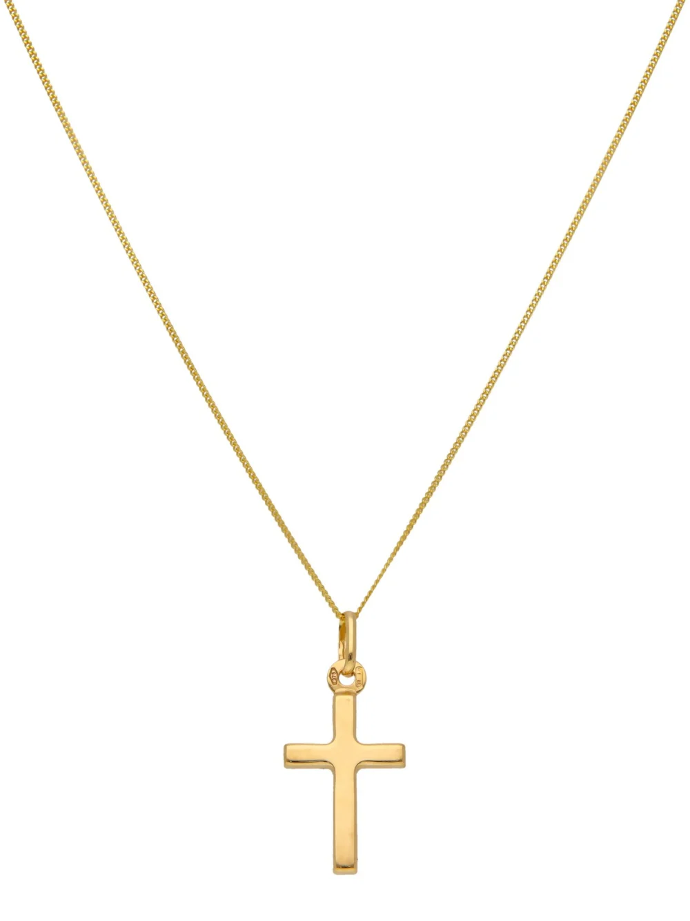 William May 9ct Yellow Gold Polished Cross Pendant & 18" Necklace