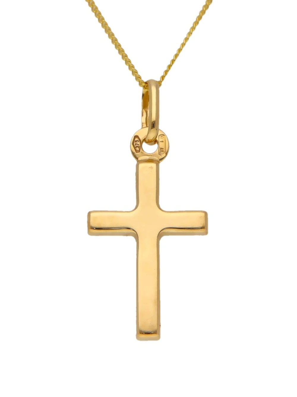 William May 9ct Yellow Gold Polished Cross Pendant & 18" Necklace, view 2