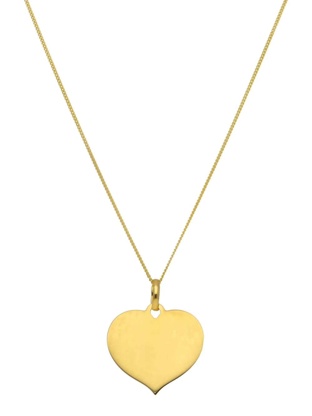 William May 9ct Yellow Gold Polished Heart Pendant & 18" Chain Necklace, view 2