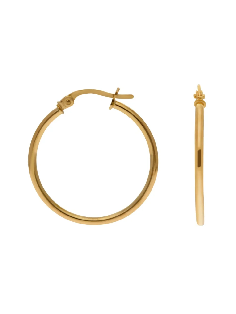 William May 9ct Yellow Gold Polished Hoop Creole Earrings, view 2