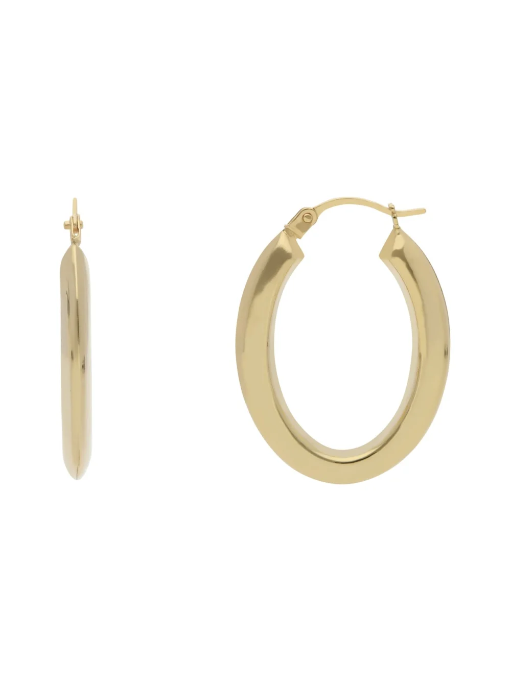 William May 9ct Yellow Gold Polished Oval Creole Hoop Earrings