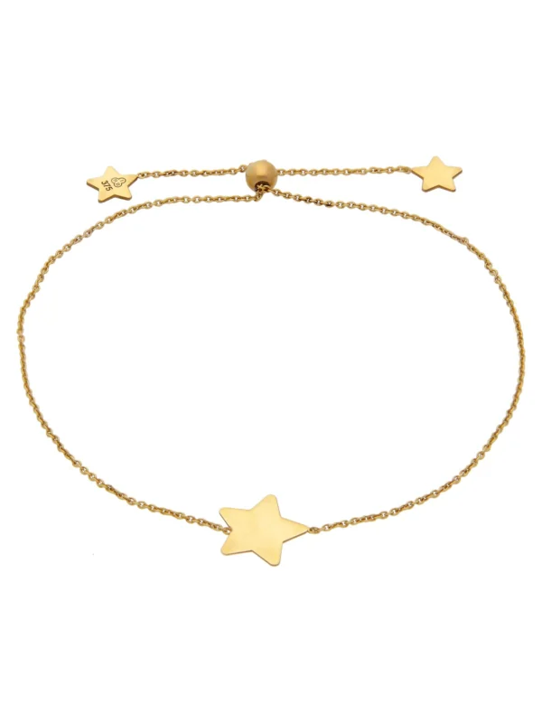 William May 9ct Yellow Gold Polished Star Toggle Bracelet