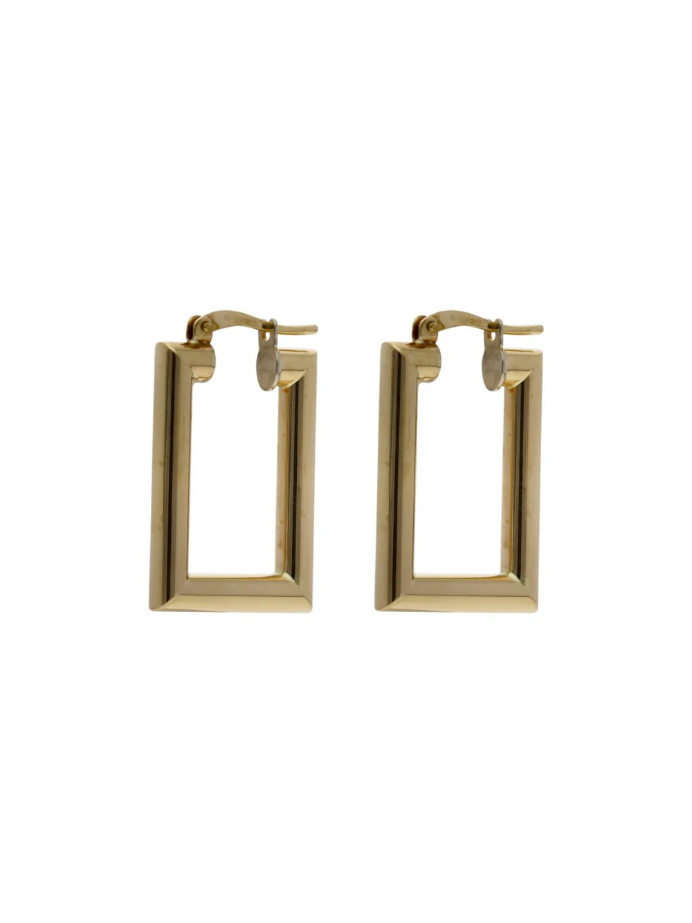 William May 9ct Yellow Gold Rectangle Creole Earrings