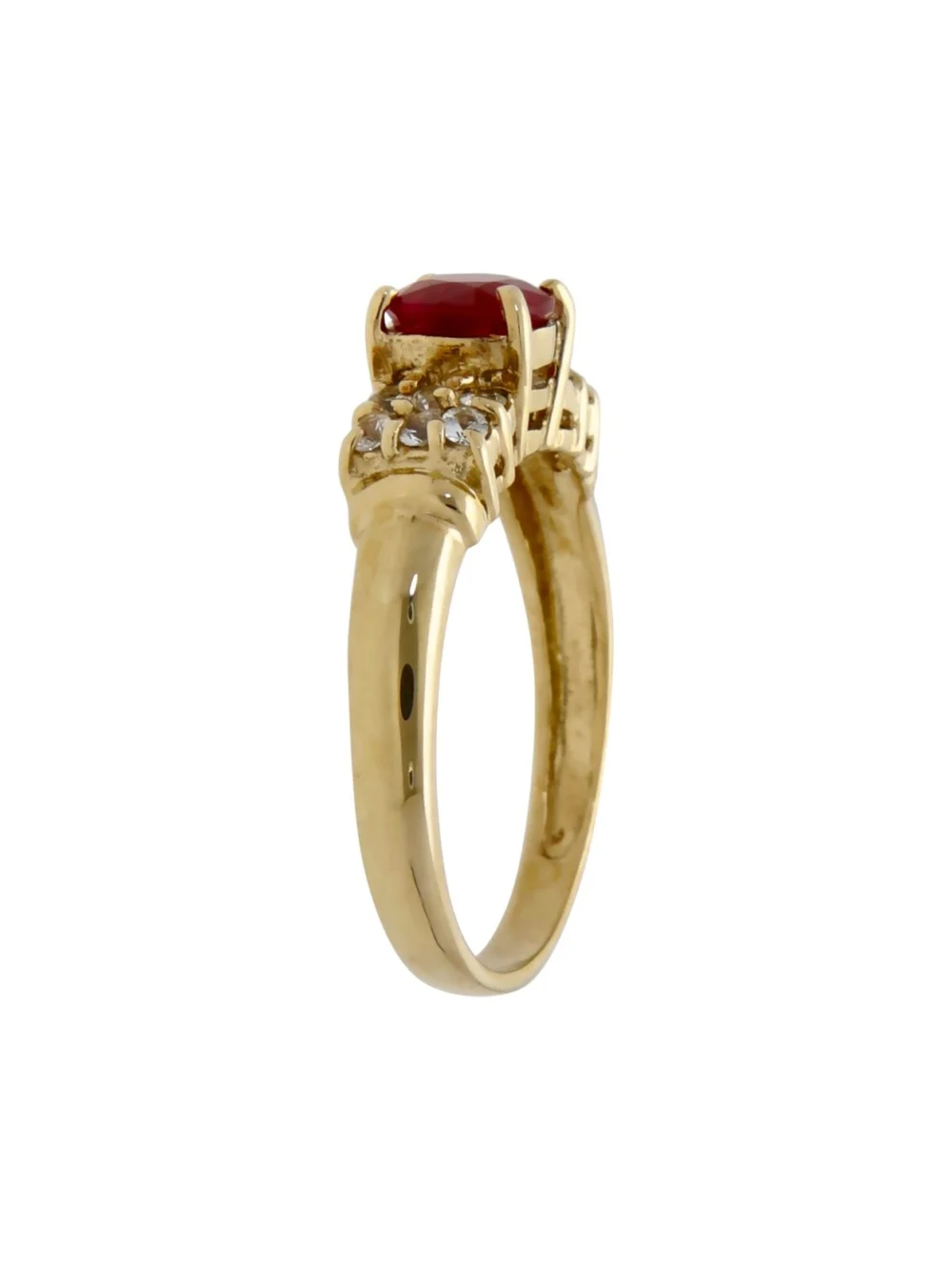 William May 9ct Yellow Gold Red & White Topaz Dress Ring, view 2