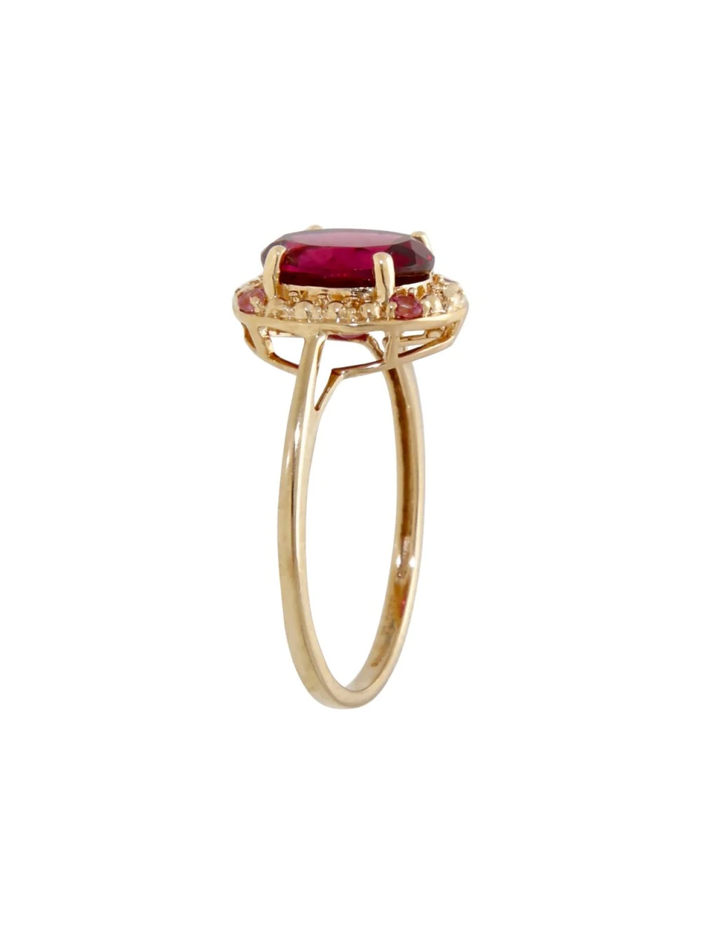 William May 9ct Yellow Gold Red Tourmaline & Pink Topaz Dress Ring, view 2