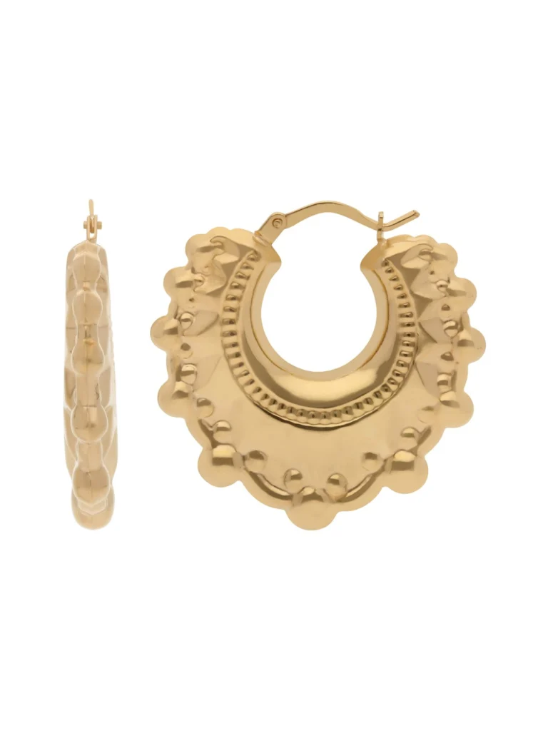 William May 9ct Yellow Gold Round Large Traditional Creole Hoop Earrings