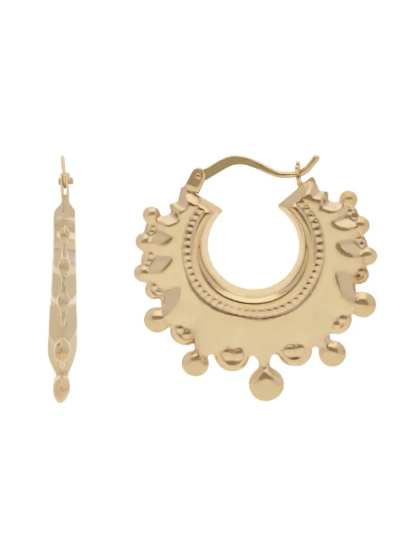 William May 9ct Yellow Gold Round Traditional Creole Hoop Earrings