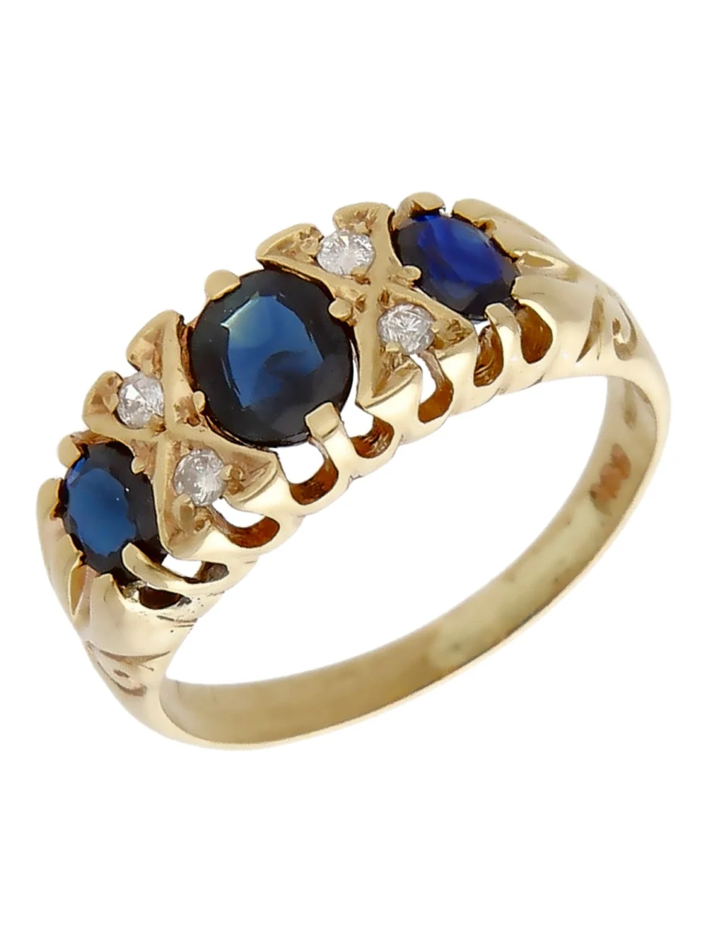 William May 9ct Yellow Gold Sapphire & Diamond Dress Ring