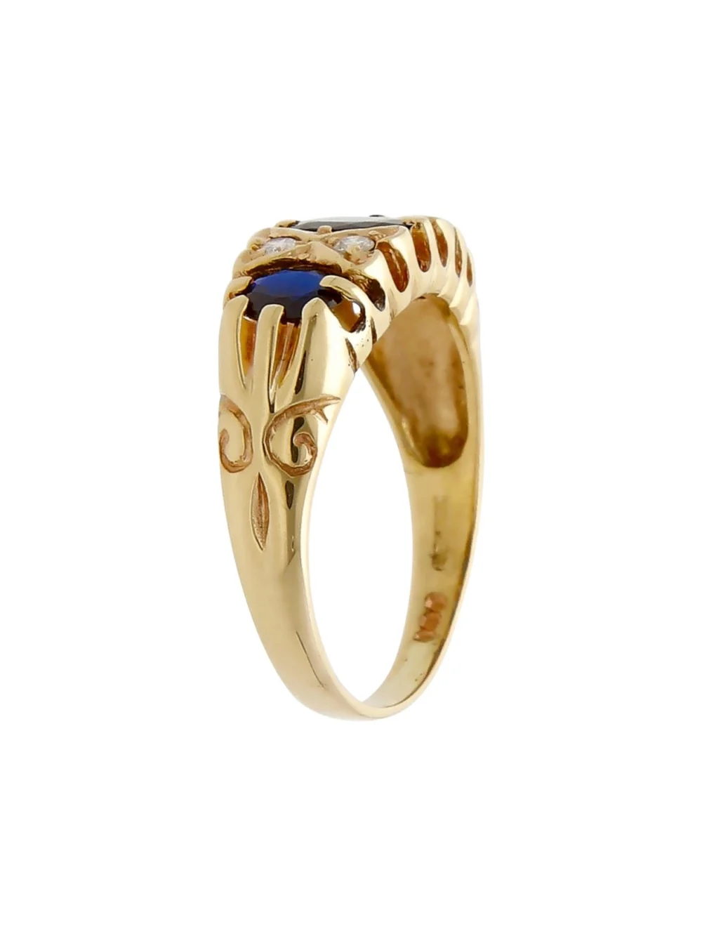 William May 9ct Yellow Gold Sapphire & Diamond Dress Ring, view 2
