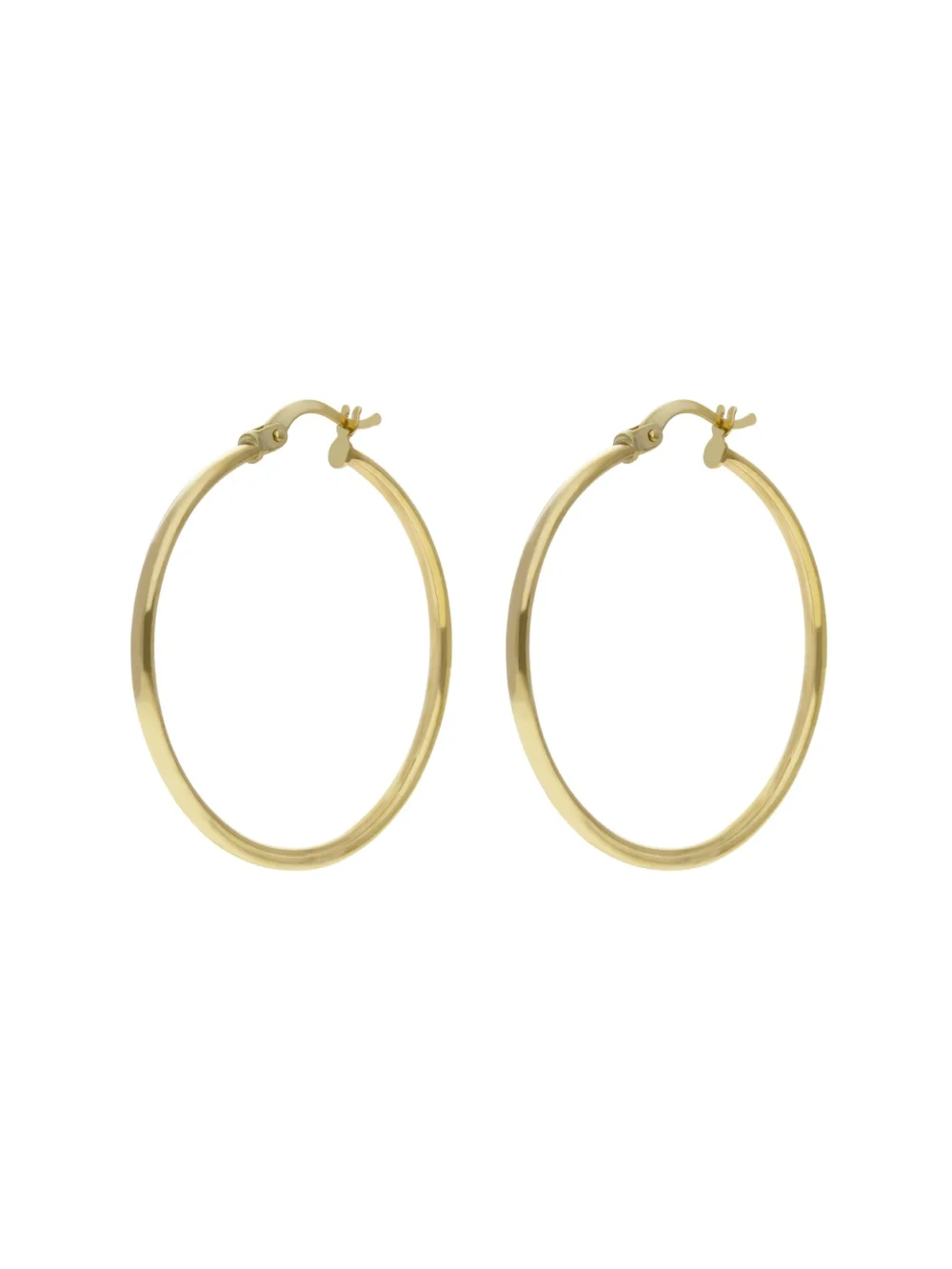 William May 9ct Yellow Gold Slim Polished Hoop Creole Earrings