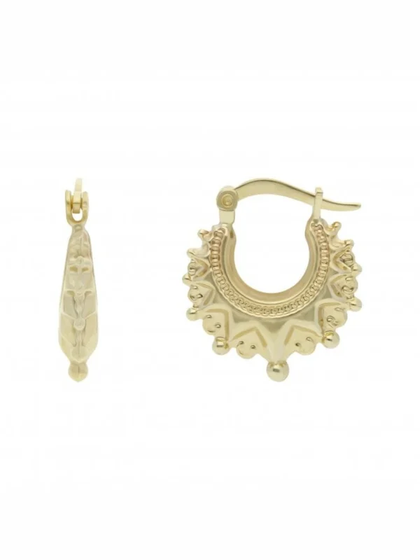 William May 9ct Yellow Gold Small Traditional Design Creole Earrings