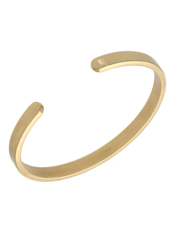 William May 9ct Yellow Gold Solid Curved End Open Torque Bangle