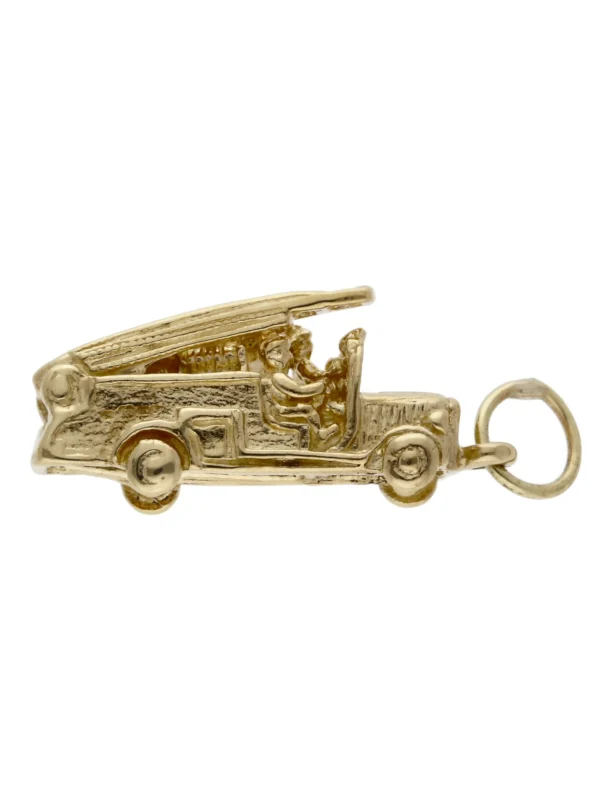 William May 9ct Yellow Gold Solid Fire Engine Charm