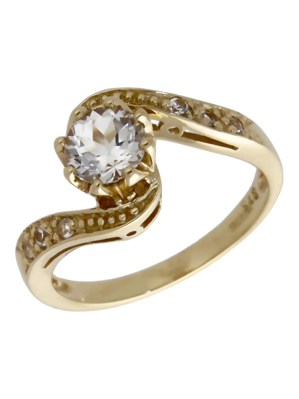 William May 9ct Yellow Gold Spinel Solitaire Twist Ring