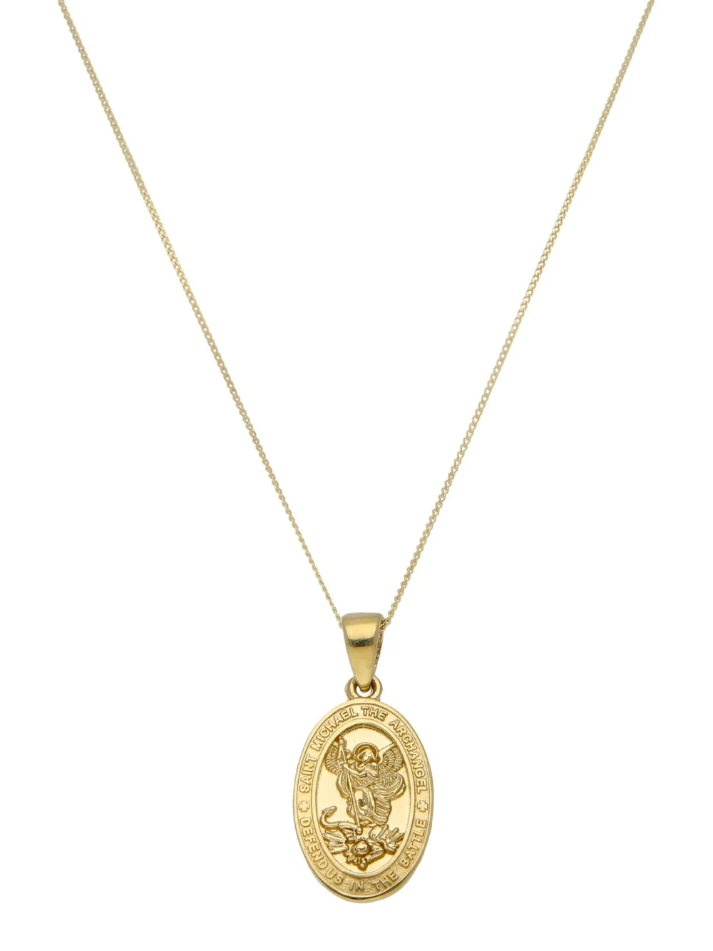 William May 9ct Yellow Gold St Michael the Archangel & 18" Necklace