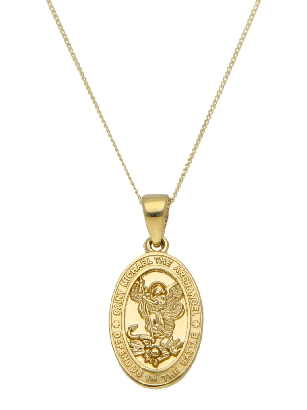 William May 9ct Yellow Gold St Michael the Archangel & 18" Necklace, view 2