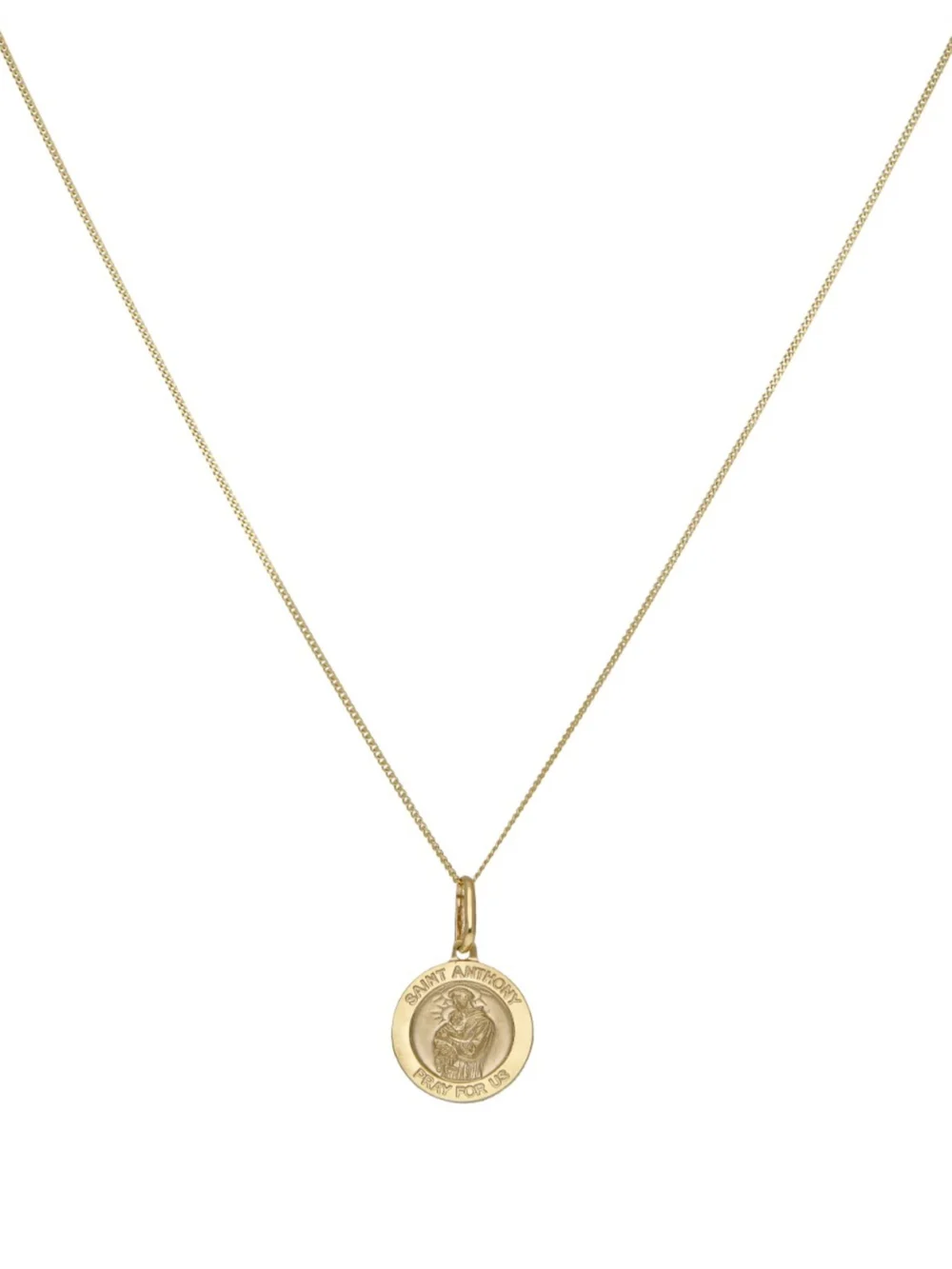 William May 9ct Yellow Gold St.anthony Pendant & 18" Chain Necklace, view 2
