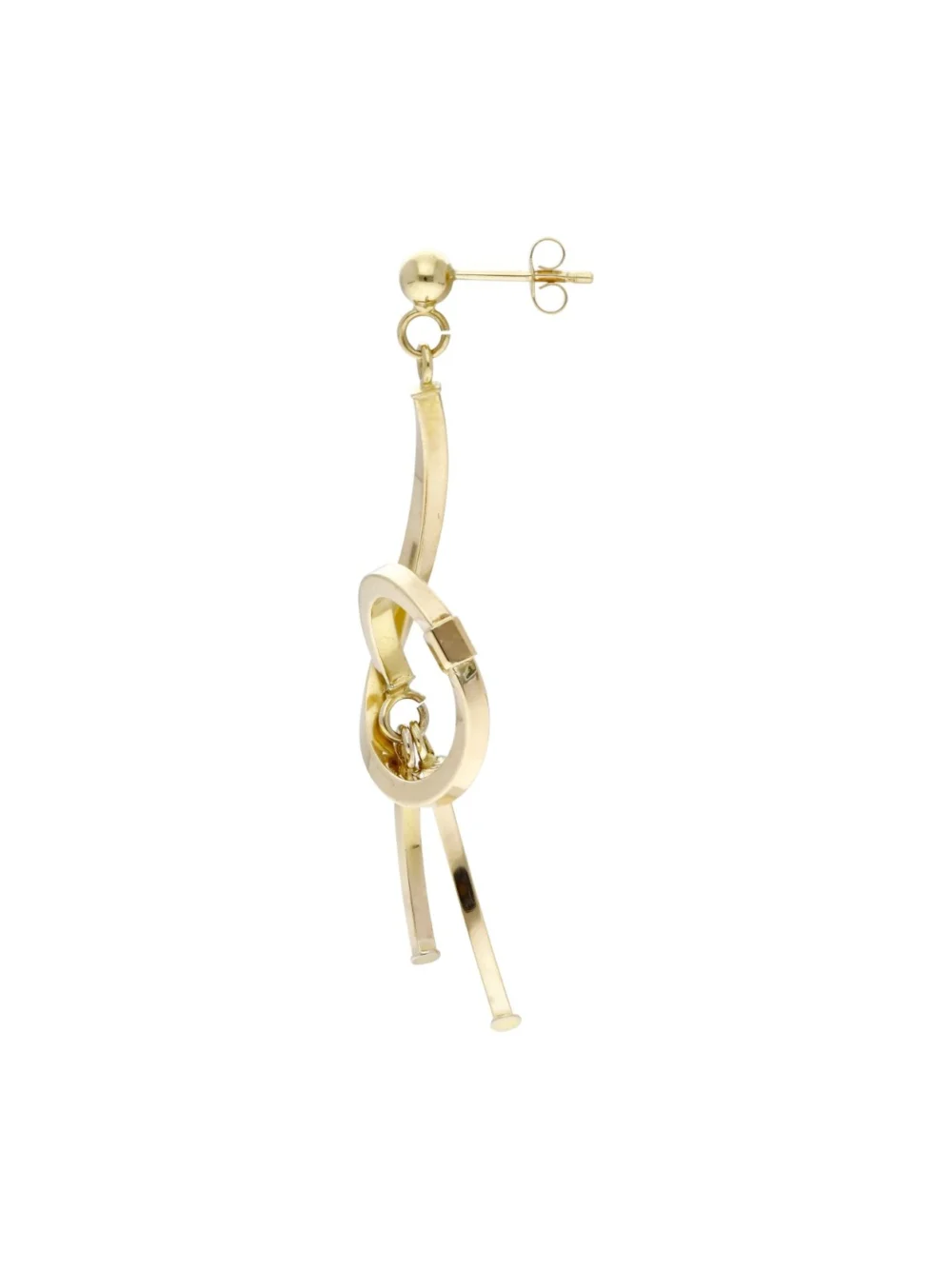 William May 9ct Yellow Gold Swirl Drop Earrings, view 2