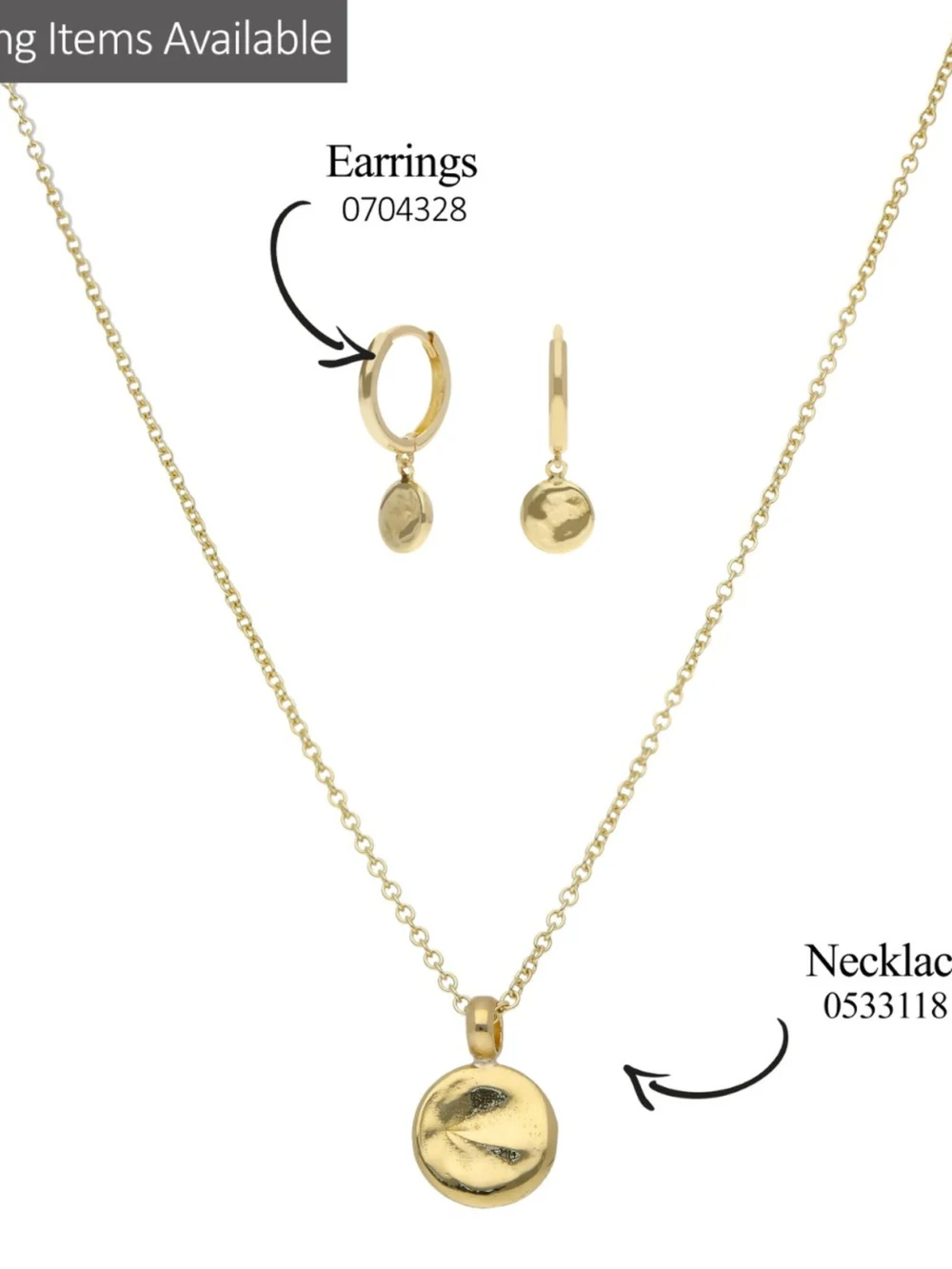 William May 9ct Yellow Gold Textured Small Disc Pendant & 18" Necklace, view 3