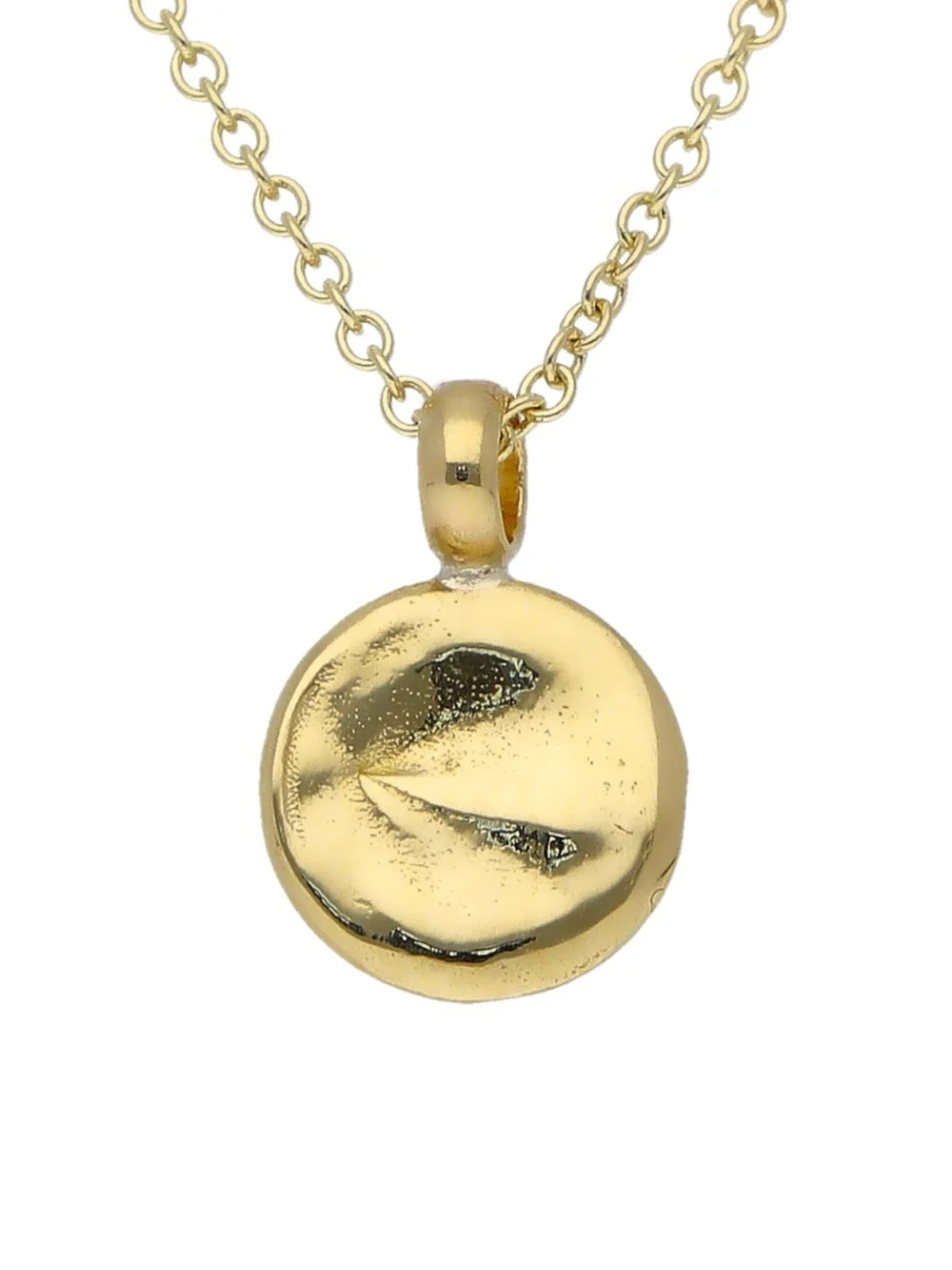 William May 9ct Yellow Gold Textured Small Disc Pendant & 18" Necklace, view 6