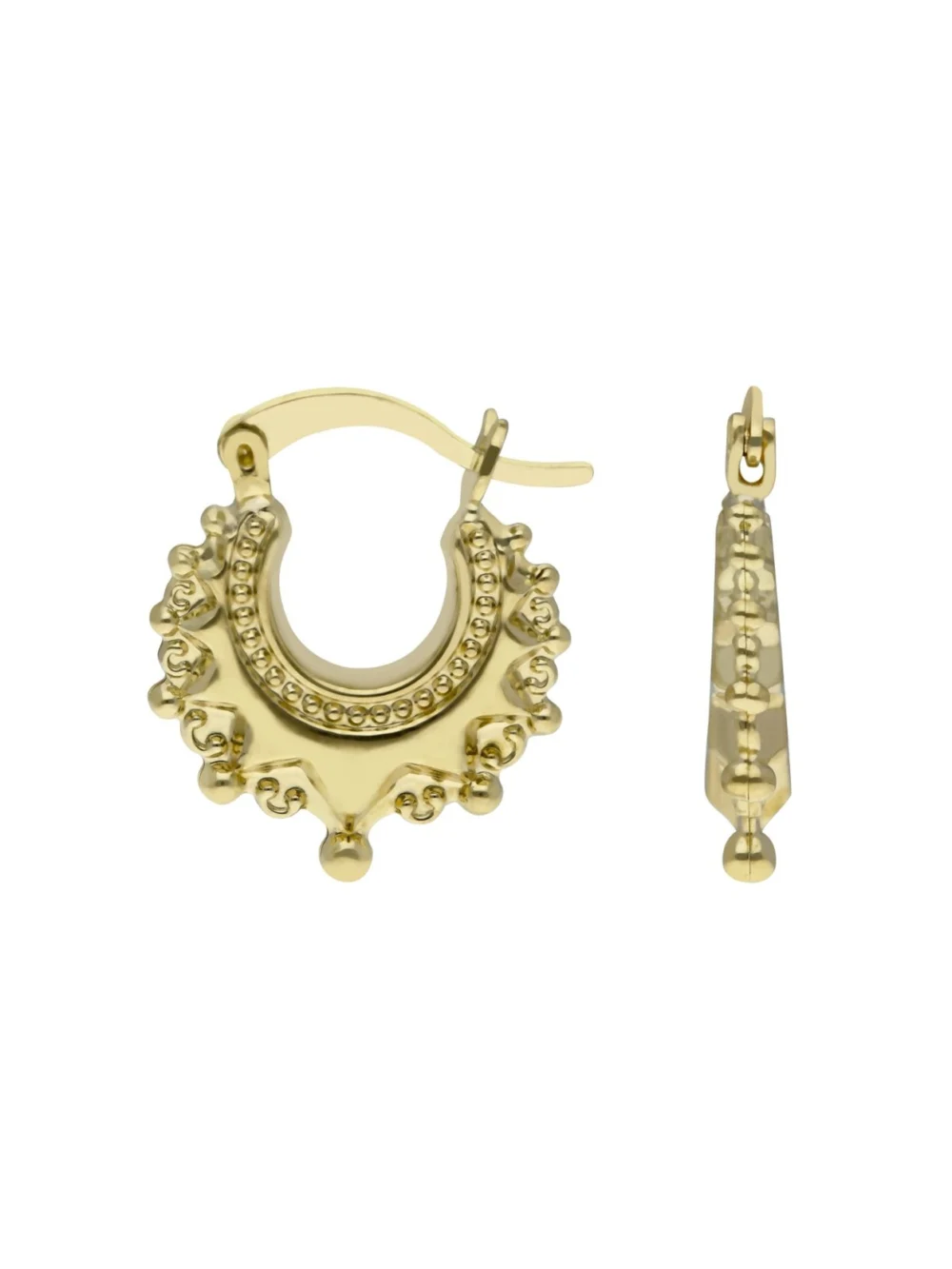 William May 9ct Yellow Gold Traditional Creole Earrings, view 2