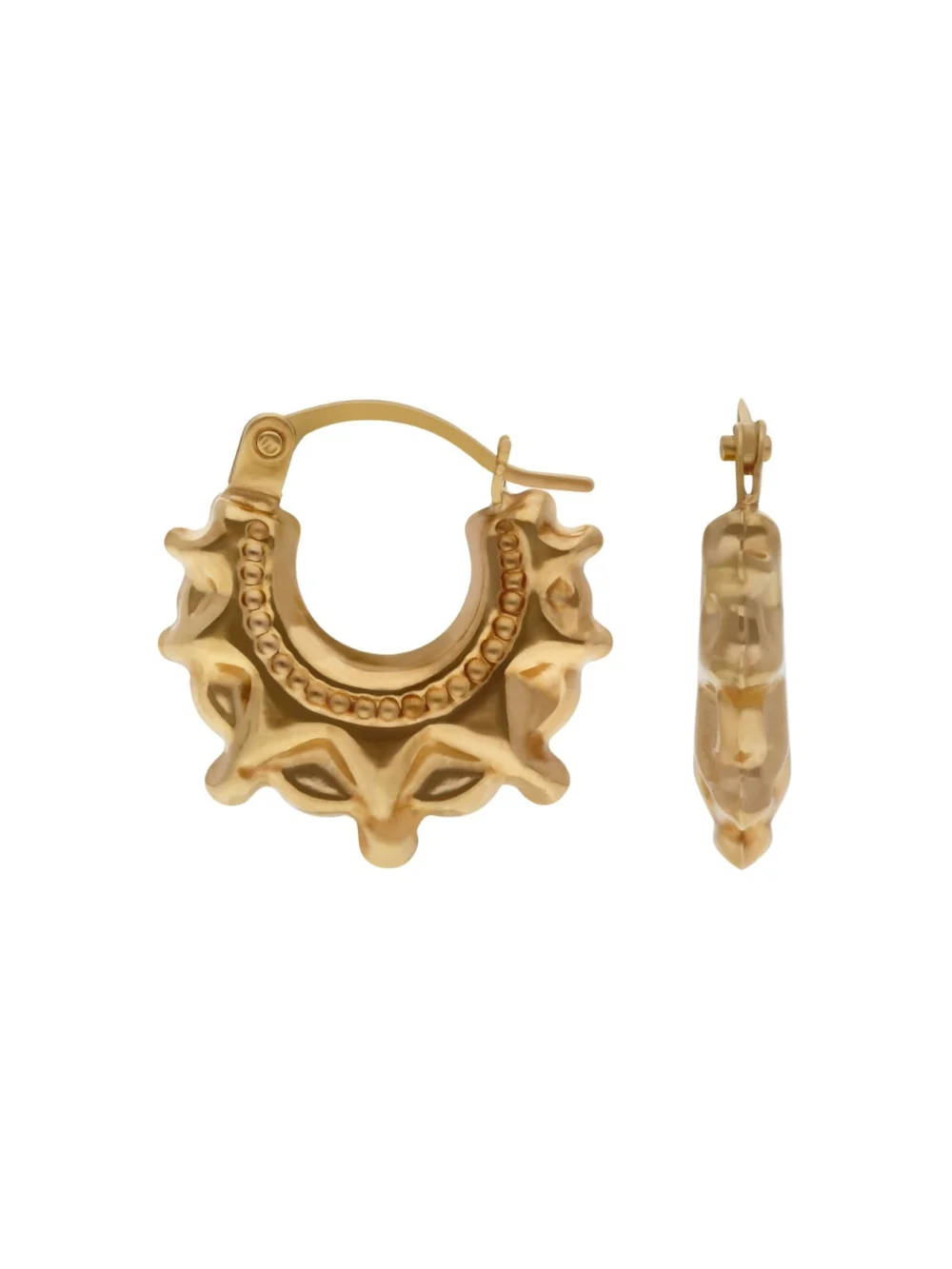 William May 9ct Yellow Gold Traditional Creole Earrings, view 2