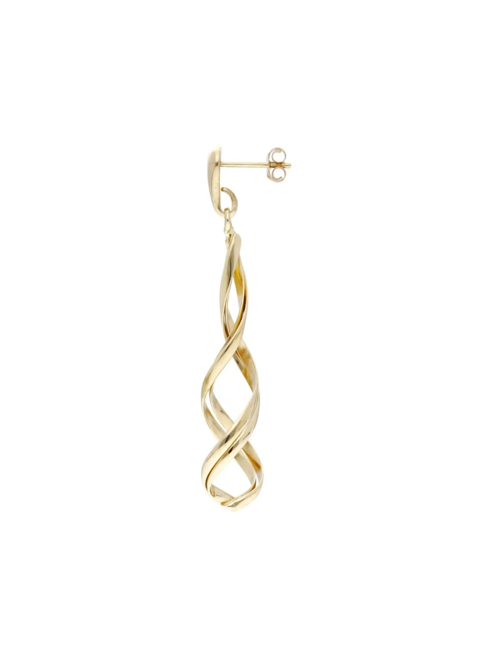 William May 9ct Yellow Gold Twist Drop Earrings, view 2