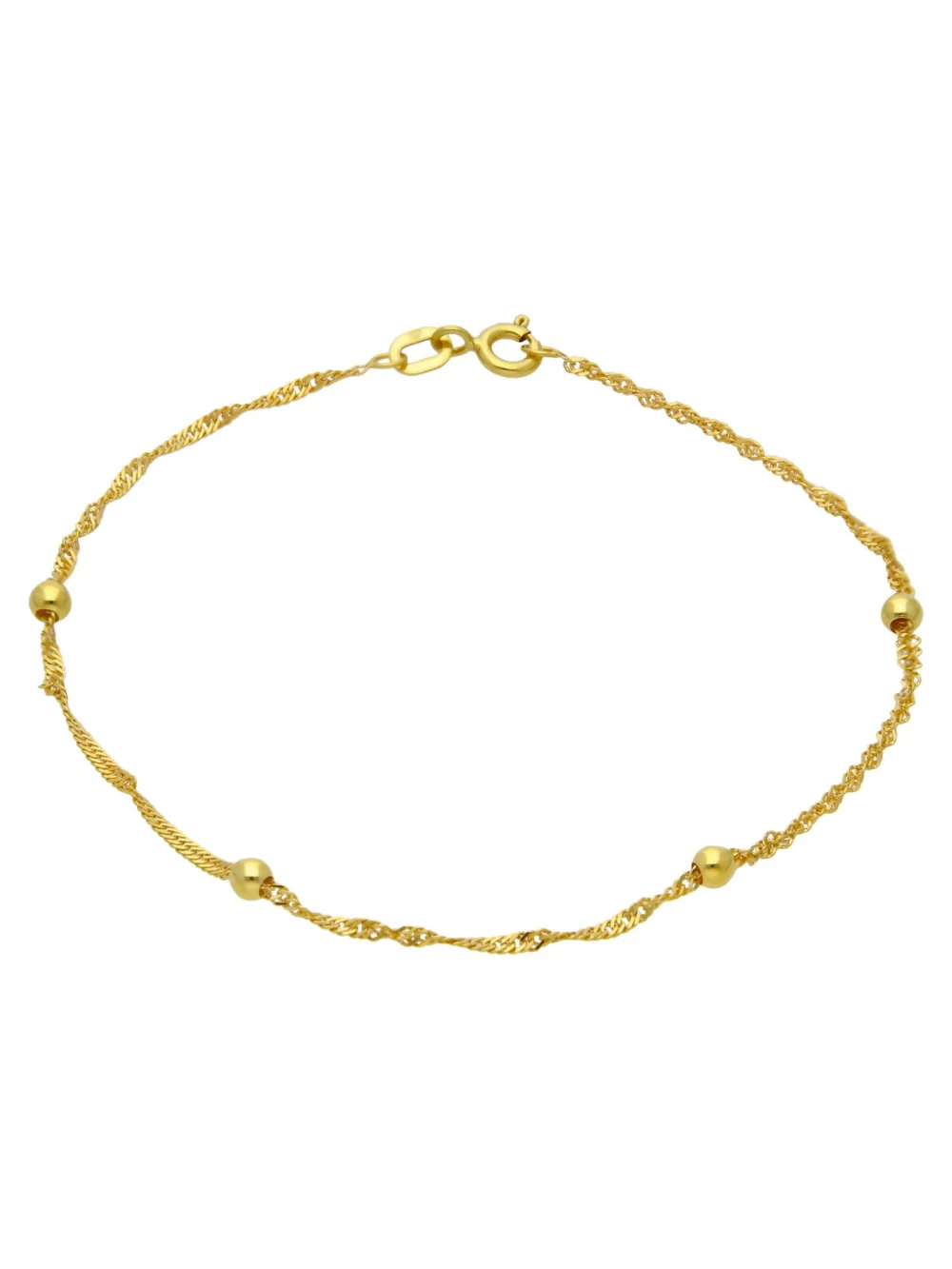 William May 9ct Yellow Gold Twisted Curb & Bead Link Bracelet, view 2