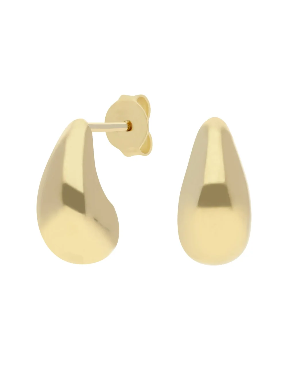 William May 9ct Yellow Gold Water Drop Stud Earrings, view 2