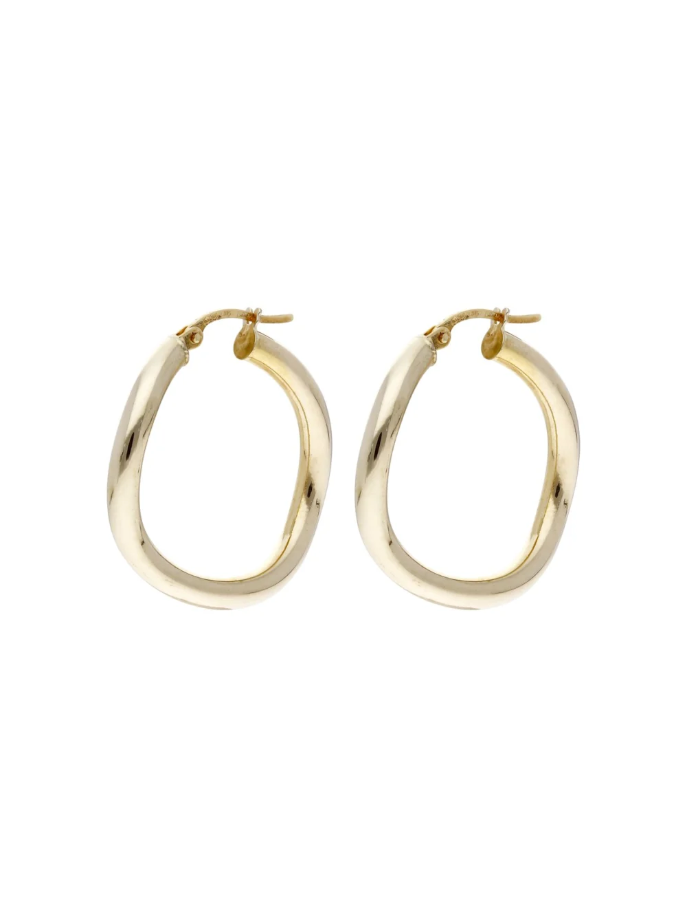 William May 9ct Yellow Gold Wave Hoop Creole Earrings