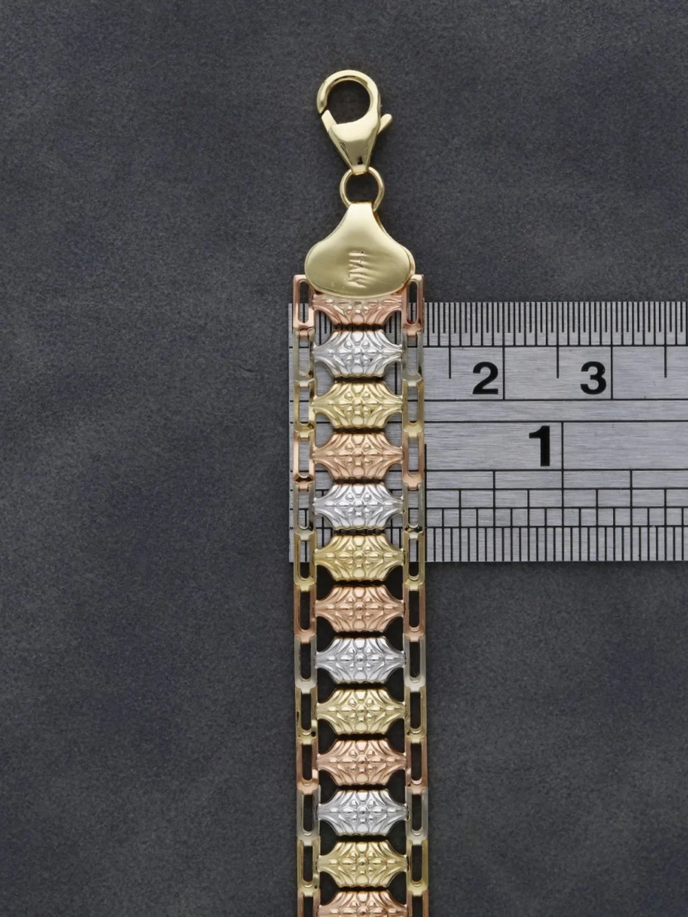 William May 9ct Yellow Rose & White Gold 7.5" Fancy Link Bracelet, view 2