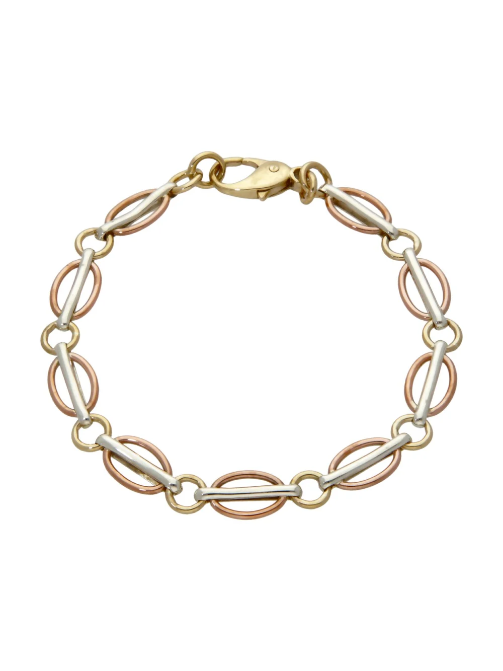 William May 9ct Yellow Rose & White Gold Fancy Oval Link Bracelet