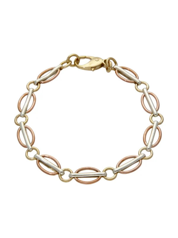 William May 9ct Yellow Rose & White Gold Fancy Oval Link Bracelet
