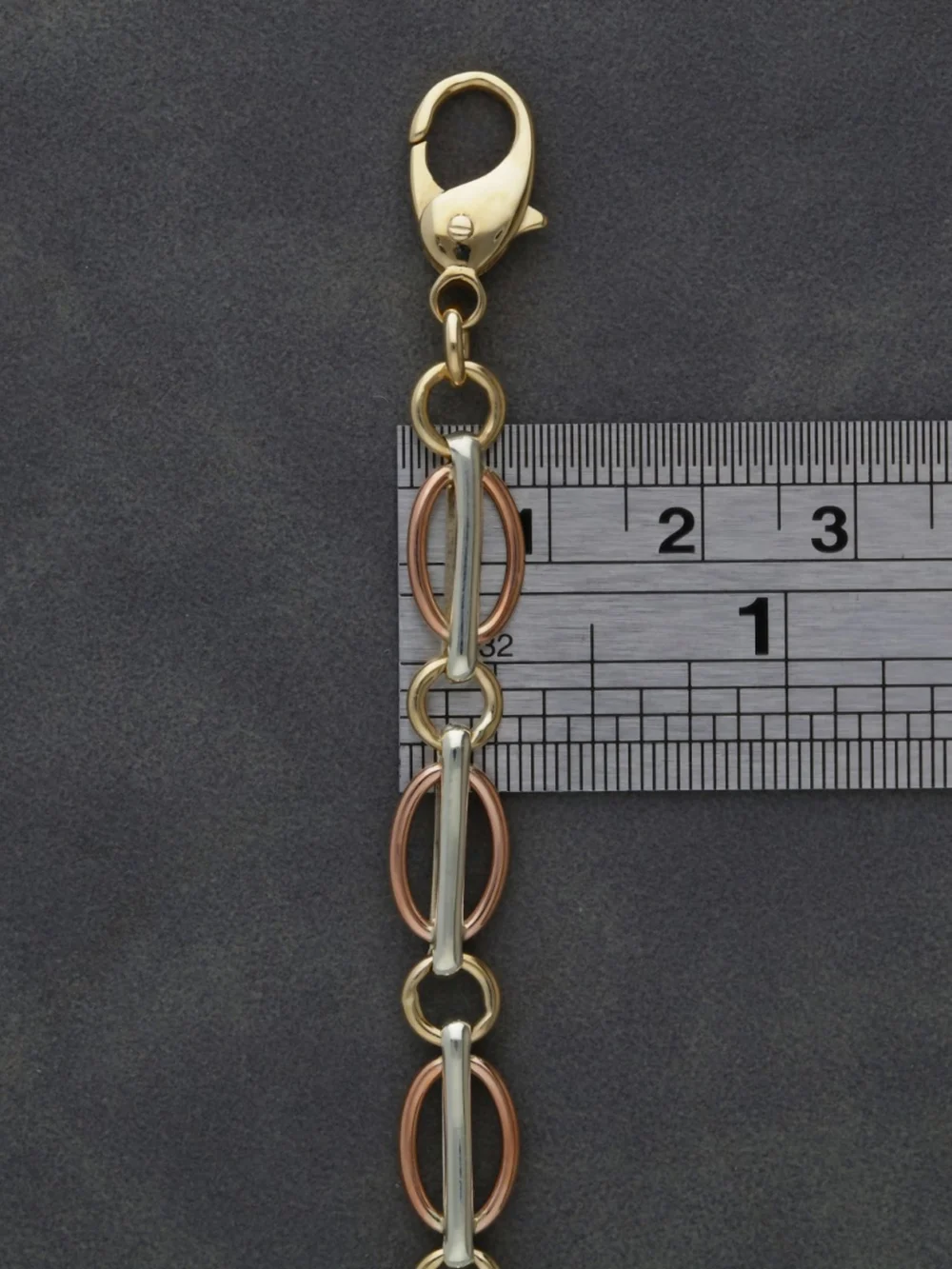 William May 9ct Yellow Rose & White Gold Fancy Oval Link Bracelet, view 2