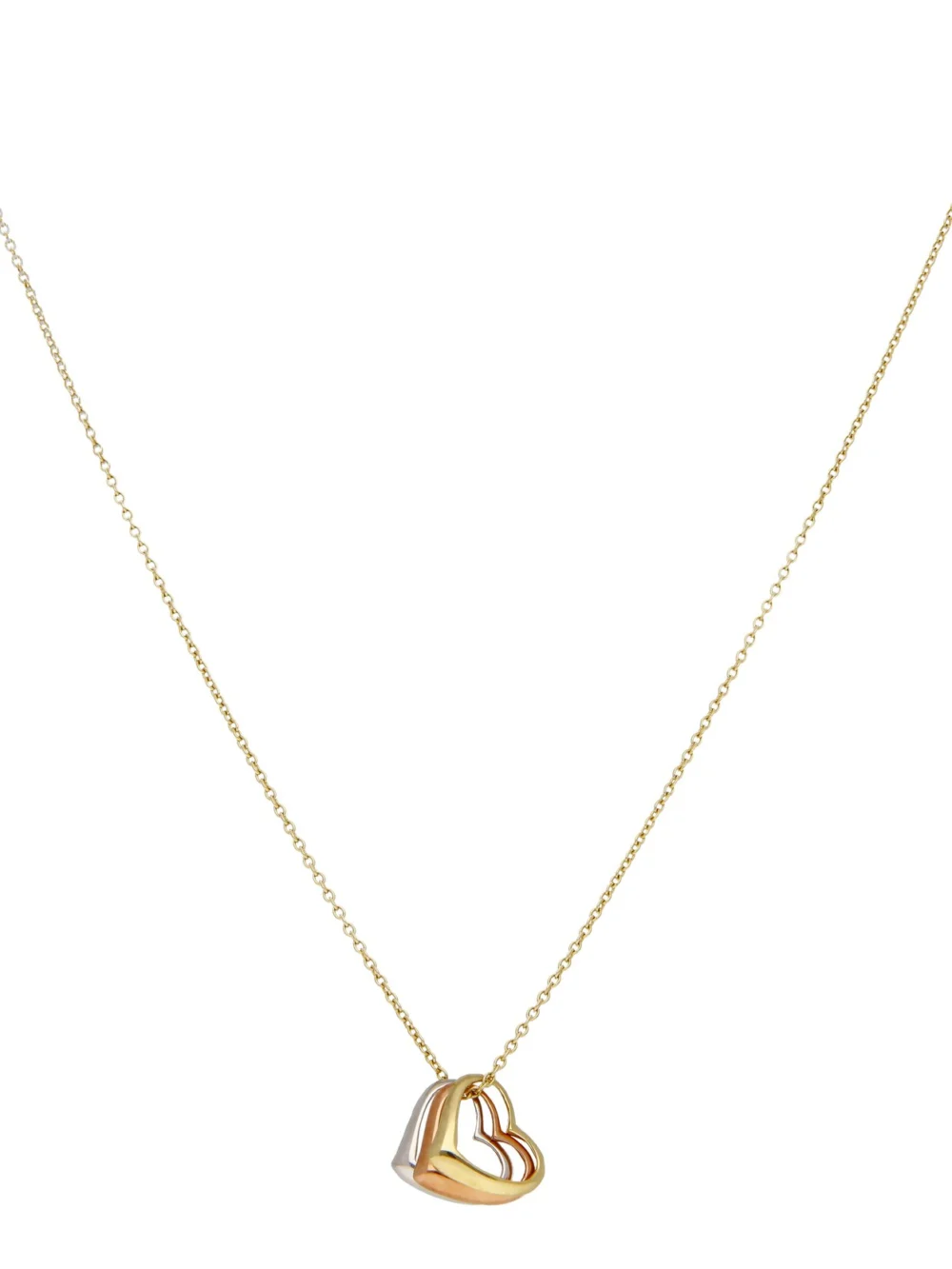 William May 9ct Yellow Rose & White Gold Triple Hearts Necklace