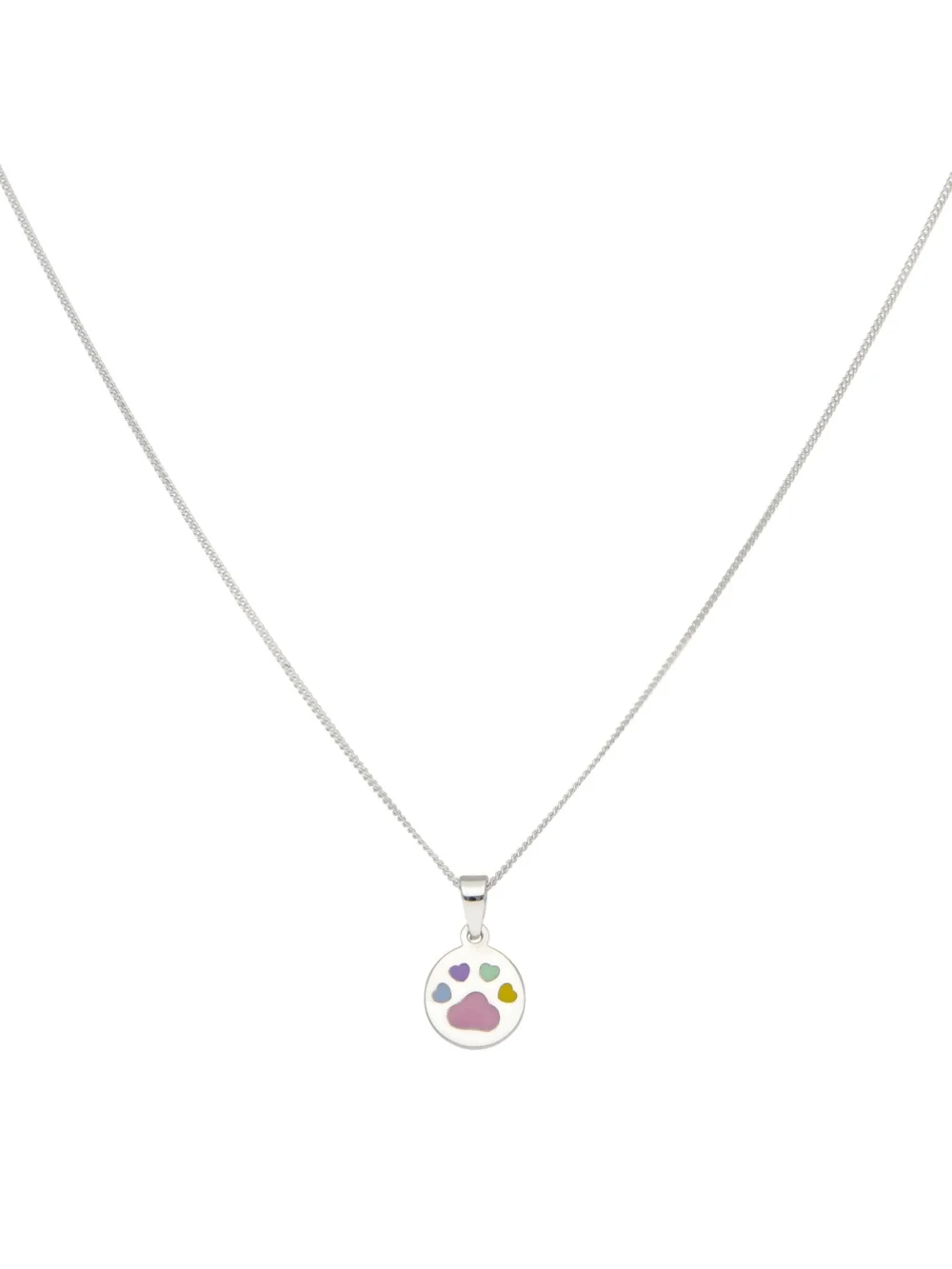 William May Childs Sterling Silver & Enamel Paw Pendant & 14" Necklace, view 2