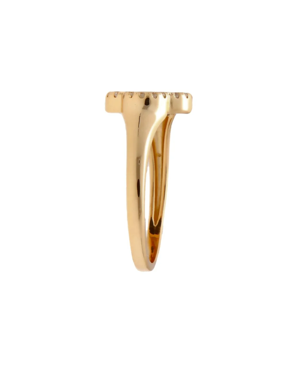 William May Gold Plated Cubic Zirconia & Black Agate Petal Ring, view 2
