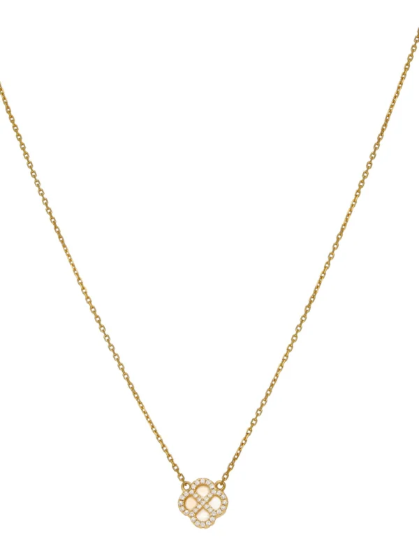 William May Gold Plated Cubic Zirconia & Mother of Pearl Petal Necklace