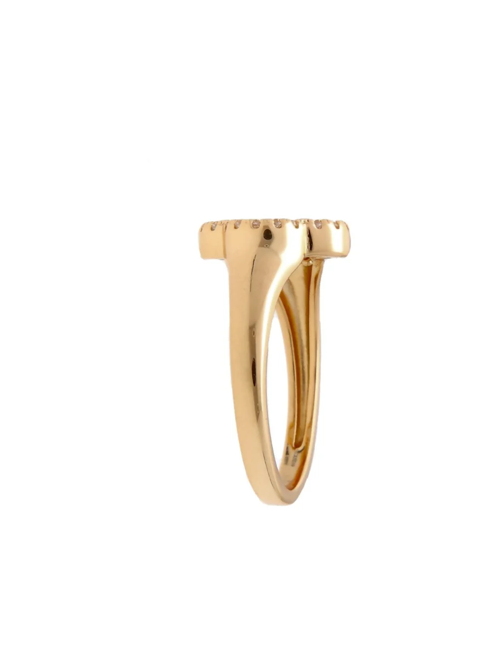 William May Gold Plated Cubic Zirconia & Mother of Pearl Petal Ring, view 2