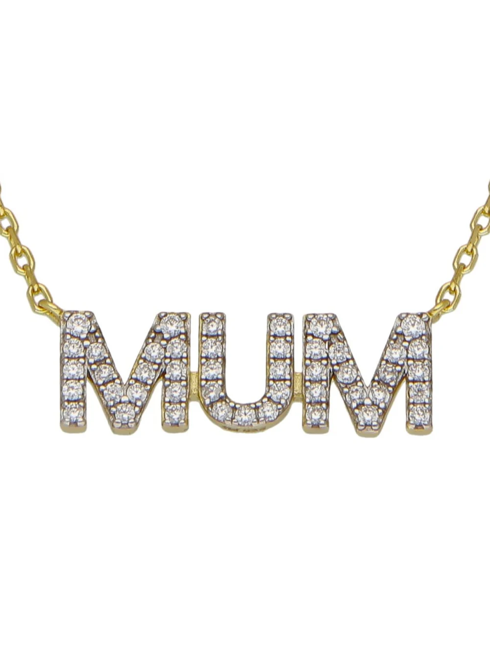 William May Gold Plated Silver Cubic Zirconia Mum Chain Necklace