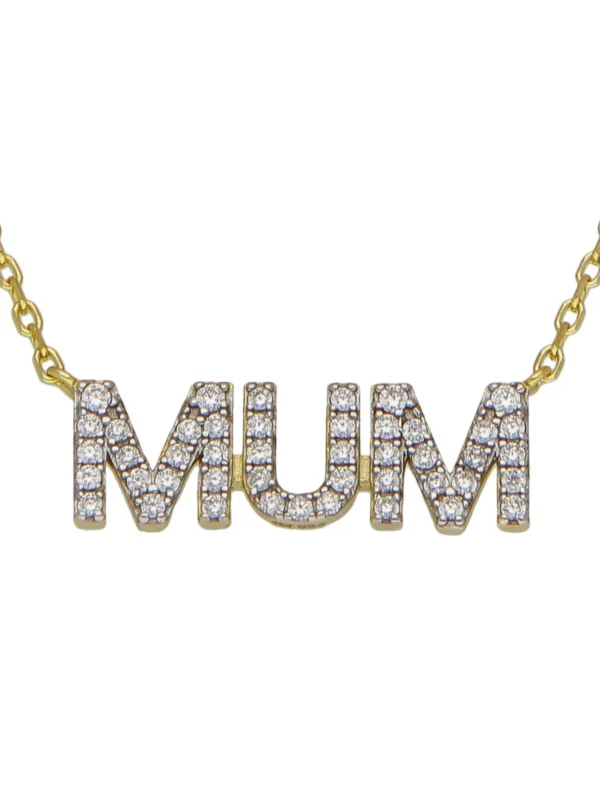 William May Gold Plated Silver Cubic Zirconia Mum Chain Necklace