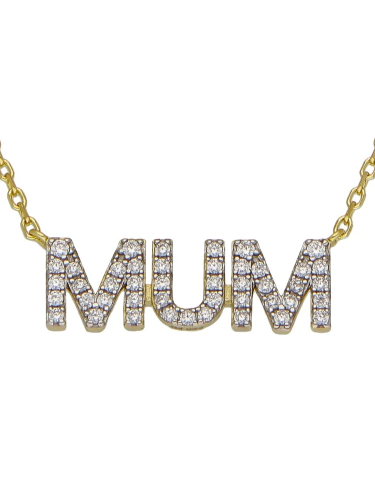 William May Gold Plated Silver Cubic Zirconia Mum Chain Necklace