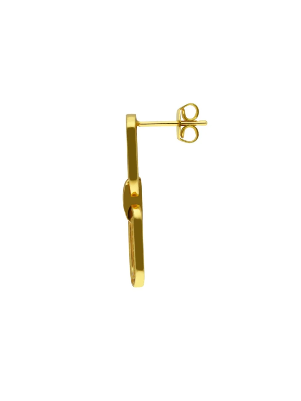 William May Gold Plated Silver Cubic Zirconia Paper Link Drop Earrings, view 2