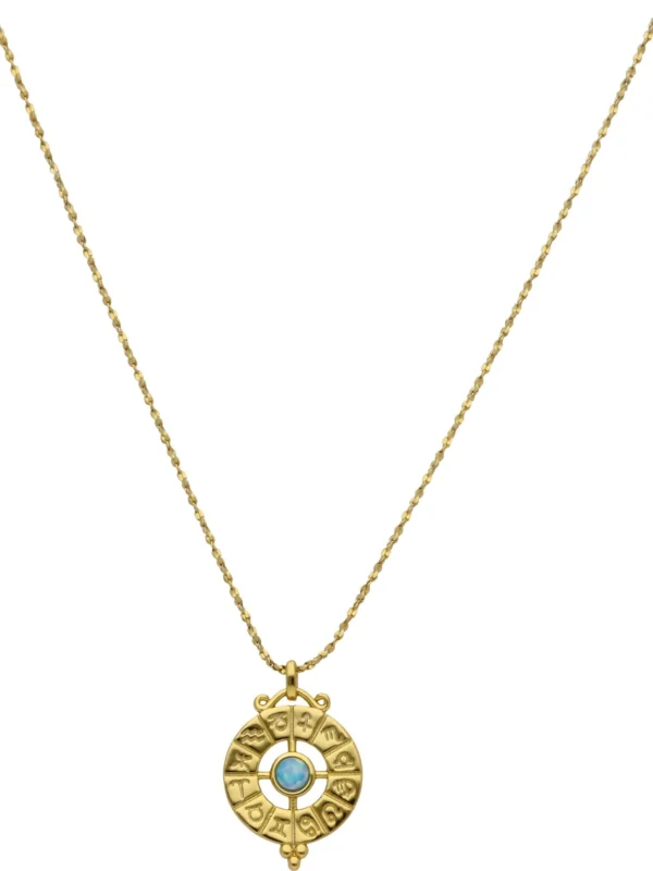 William May Gold Plated Silver Gemstone Set Zodiac Horoscope Necklace