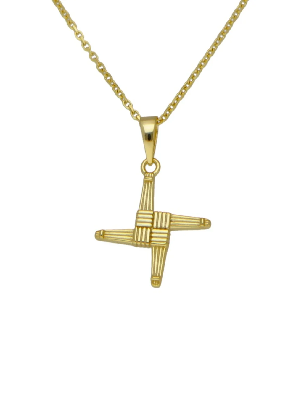 William May Gold Plated Silver St.brigids Cross Pendant & Chain Necklace