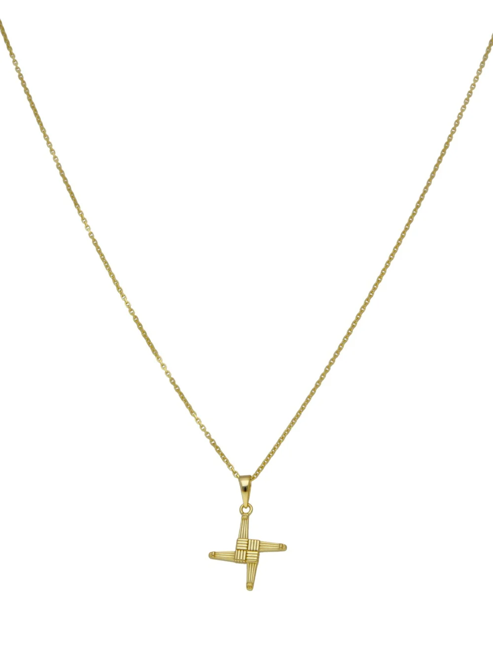 William May Gold Plated Silver St.brigids Cross Pendant & Chain Necklace, view 2