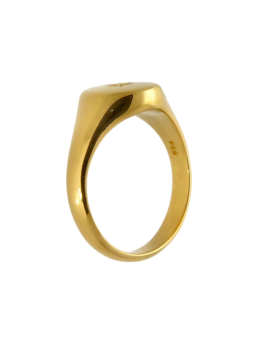 William May Gold Plated Sterling Silver Cubic Zirconia Oval Signet Ring, view 2